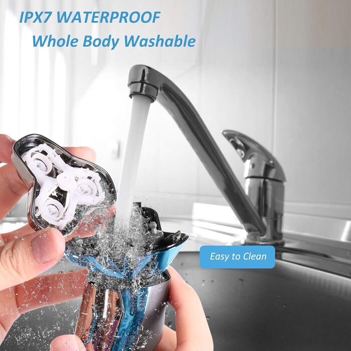 Електричний чоловічий бритва Rotations, вологостійкий IPX7, з прецизійним тримером та функцією блокування для подорожей