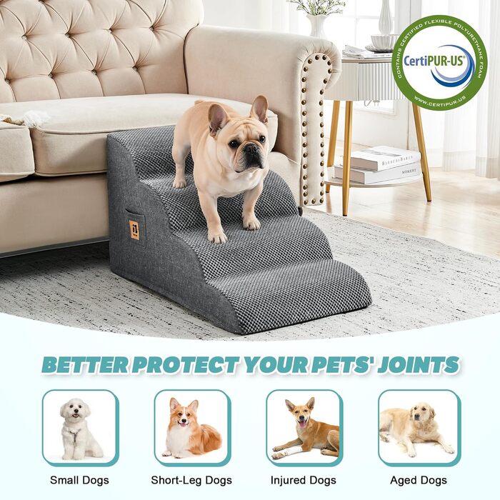 Сходинки для собак IFNOW: 40 см, 4 сходинки, для ліжка/дивану, водонепроникні, для котів/цуценят