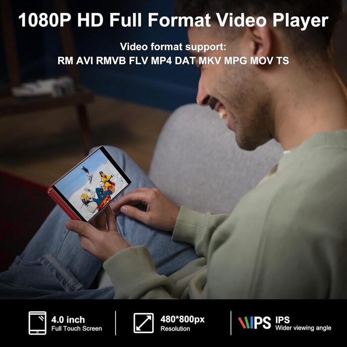 MP3 плеєр SWOFY 80GB з Bluetooth та WiFi, 4.0