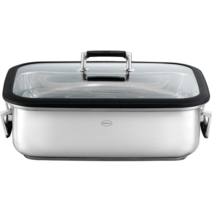 RÖSLE Silence Pro Nonstick Fry Pan - Stainless Steel 18/10 - Heat Resistant up to 260°C - 28cm