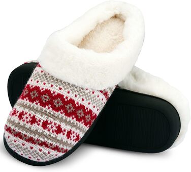 Тапочки халатні AONEGOLD для жінок, зимові, теплі, з плюшем, з піною пам'яті, зручні, унісекс, для дому та вулиці, антиковзкі (42/43 EU, Червоний)