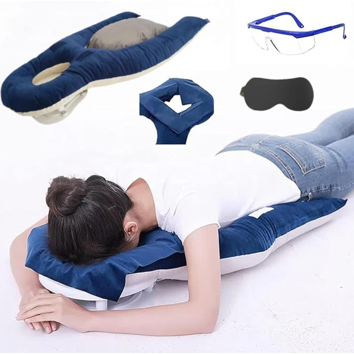 HoldOne Light Vitrectomy Eye Surgery Recovery Pillow, adjustable height & 1 chest pads, reversible face-down support for Macula & Retina removal patients, for patients during