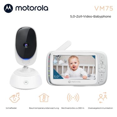 Монітор для дитини Motorola VM 483 з камерою, інфрачервоним нічним баченням та функцією двостороннього зв'язку