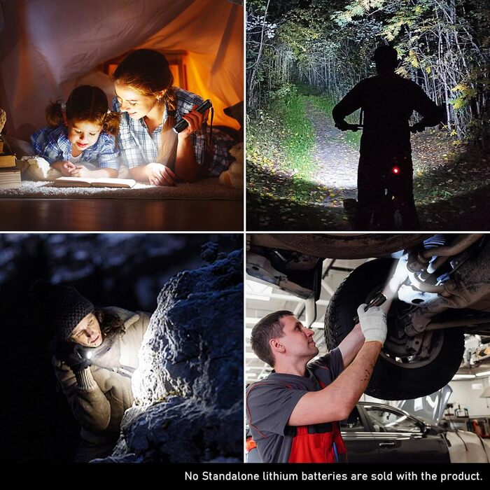 LED ліхтарик Blukar: надпотужний, з зумом, 5 режимів, водонепроникний IPX6, для кемпінгу, риболовлі та активного відпочинку