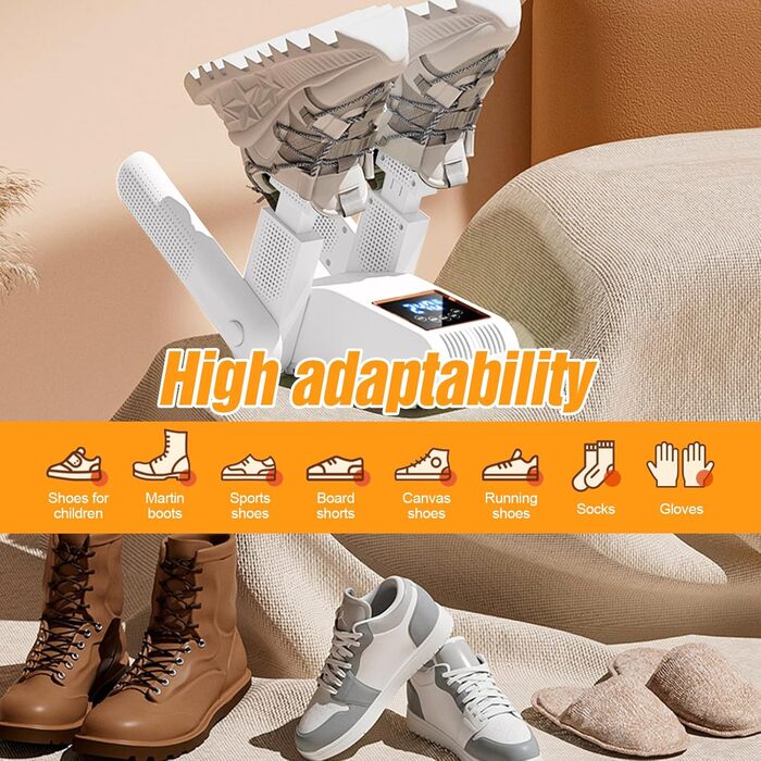 Електричний сушильник для взуття та рукавичок - швидке сушіння, підходить для взуття, рукавичок, шапок та лижних черевиків, білий