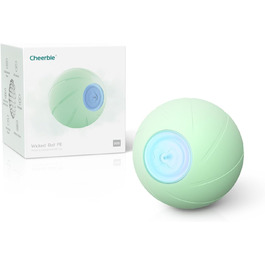 Інтерактивний м'яч для собак Wicked Ball PE з LED, самокатний, гумовий, 3 режими, для середніх і великих порід, зелений
