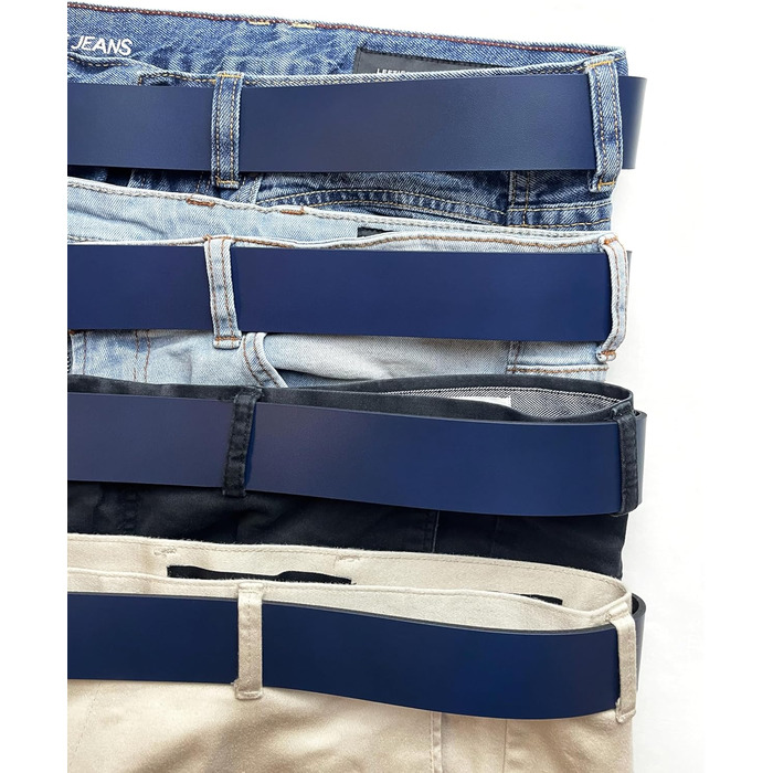 Жіночий шкіряний ремінь Almela з срібною пряжкою 40 мм (синій, 100 см)