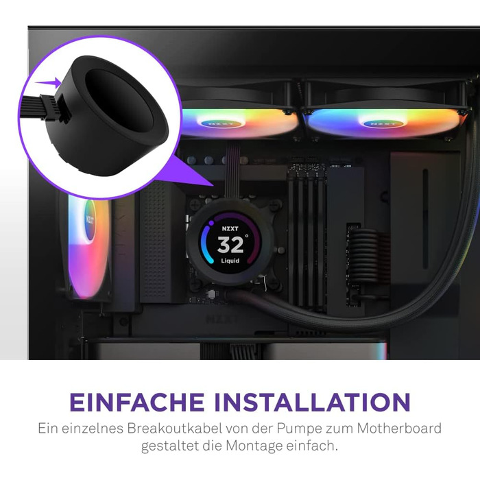 NZXT Kraken Elite RGB 2023 – 240мм рідинний кулер для ЦП з LCD-дисплеєм, білий, сумісний з Intel® та AMD®