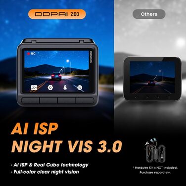 Відеореєстратор DDPAI Z60 4K+1080P, 64GB SD + 32GB eMMC, GPS, 4G LTE, WiFi 6, Нічна зйомка, Паркування 24/7