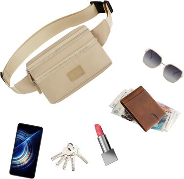 Поясна сумка на пояс для чоловіків та жінок, спортивна, водовідштовхувальна, велика, для телефону, на бігу, камуфляж (хакі)