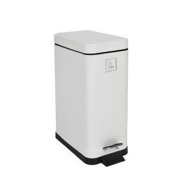 Сміттєвий відер SVITA STM10 з педаллю та м'яким закриттям Softclose, 10л, прямокутний, білий