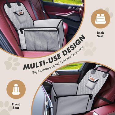 Автокрісло для собак: стабільне, водонепроникне, з підсиленими стінками та ременями безпеки, сіре