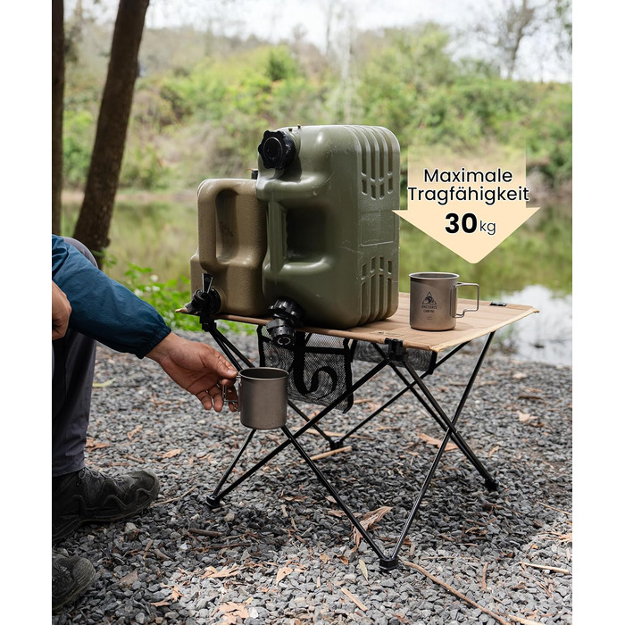 OneTigris CAMPMATE Стіл для кемпінгу складний, легкий, на 30 кг, Kojote Brown