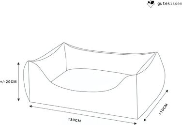 Gutekissen® Лежанка для собак, подушка для собак, лежанка для собак - міцна, висока якість NEO (3XL - 130x110, сірий)