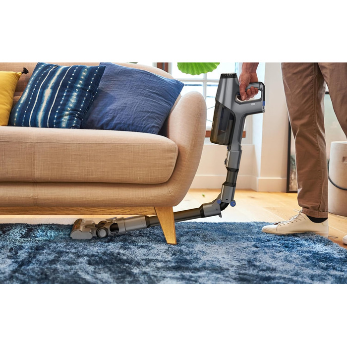 Пылесос беспроводной Rowenta X-Pert 3.60: 45 минут работы, аккумулятор Li-Ion, светодиодный насадка, серый/голубой