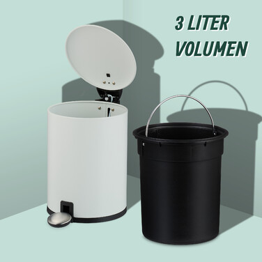 Relaxdays 3-Liter Soft-Close Waste Bin
