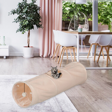 Складаний котячий тунель Relaxdays з плюшем