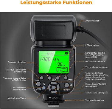 Кольцевий світловий прилад K&F Concept TTL для Nikon DSLR, GN 14, з AF-підсвічуванням та адаптерними кільцями