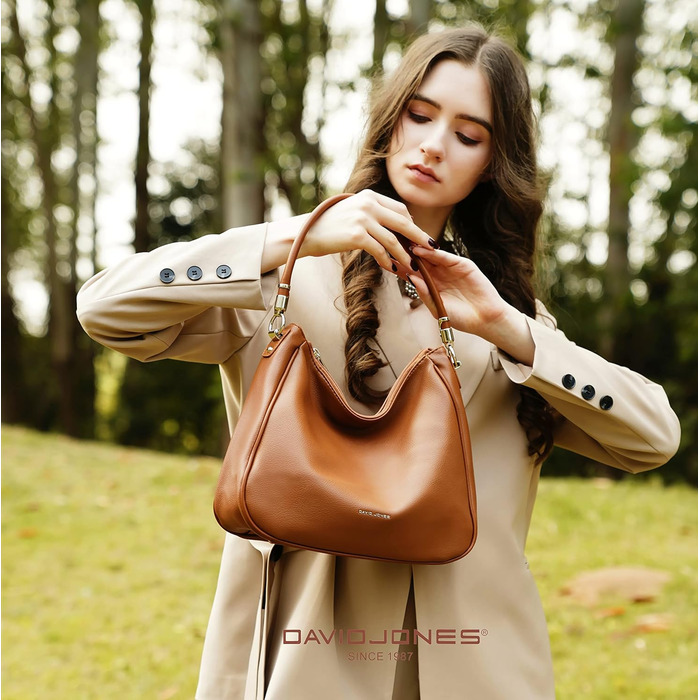 Сумка жіноча David Jones Hobo середнього розміру, чорна - м'яка екошкіра, сумка-шопер з довгими ручками, повсякденна