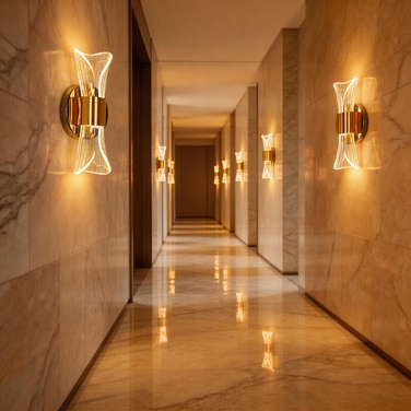 Золотий настінний LED-світильник (бра) з функцією диммування