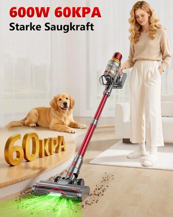 Бездротовий акумуляторний пилосос X10 з зарядною станцією та анти-заплутувальною насадкою для твердих підлог, килимів та шерсті тварин (75 хвилин роботи)