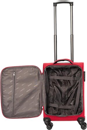 Чемодан NOWI Korfu Weichschaen Troey – середній м'який, з 4 колесами та відділенням для аксесуарів | Компактний дорожній чемодан для жінок та чоловіків (M, Червоний)