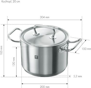 ZWILLING Twin Classic Saucepan with Lid, 6 L, Induction-compatible, Stainless Steel (20 cm)