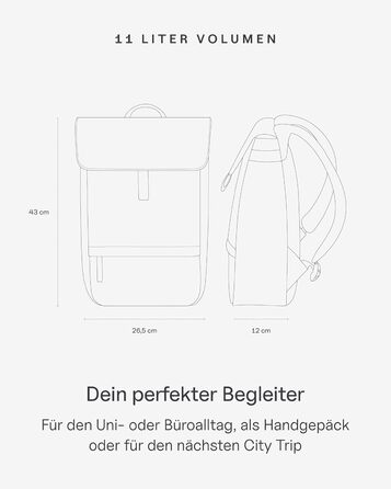 Рюкзак Kapten & Son Fyn Classic 11 л для ноутбука 14'' – міський універсальний рюкзак для жінок і чоловіків, ідеальний для університету, роботи, подорожей, м'ятний колір