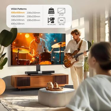 Підставка для телевізора настільна Universal 27-55 дюймів LCD LED VESA 400x400, регульована по висоті, з кабельним каналом