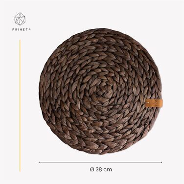 Oslo Table Setting Set Round Water Hyacinth Natural - (6, 38cm brown)