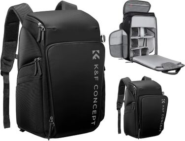 Рюкзак для фототехніки K&F Concept Alpha 25L, чорний: для фотографів, з відділенням для 16-дюймового ноутбука, сумісний з дронами DJI Mavic