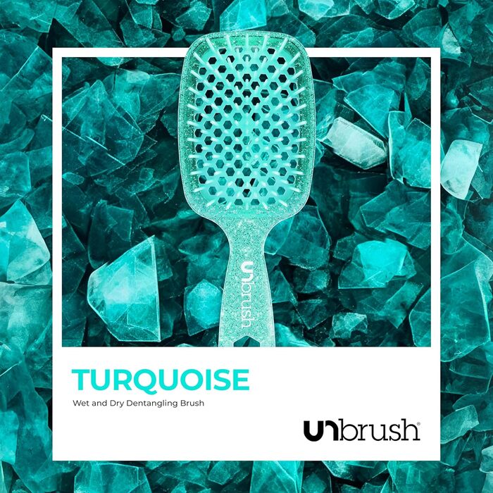 Щітка для розчісування волосся FHI Heat UNbrush - безболісне розчісування мокрого та сухого волосся будь-якого типу, DuoFlex-щітинки, антистатична, легка, з вентиляцією, блакитна