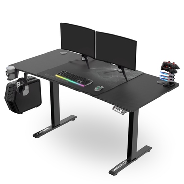 Ігровий стіл Ultradesk LEVEL V2, чорний, з електричним регулюванням висоти