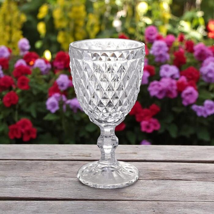 Вінтажний набір з 6 кольорових келихів для вина та напоїв з діамантовим візерунком, келихи для лонг-дрінків та коктейлів з тисненням, склянка, келих, бокал, склянка для води, келих-кубок