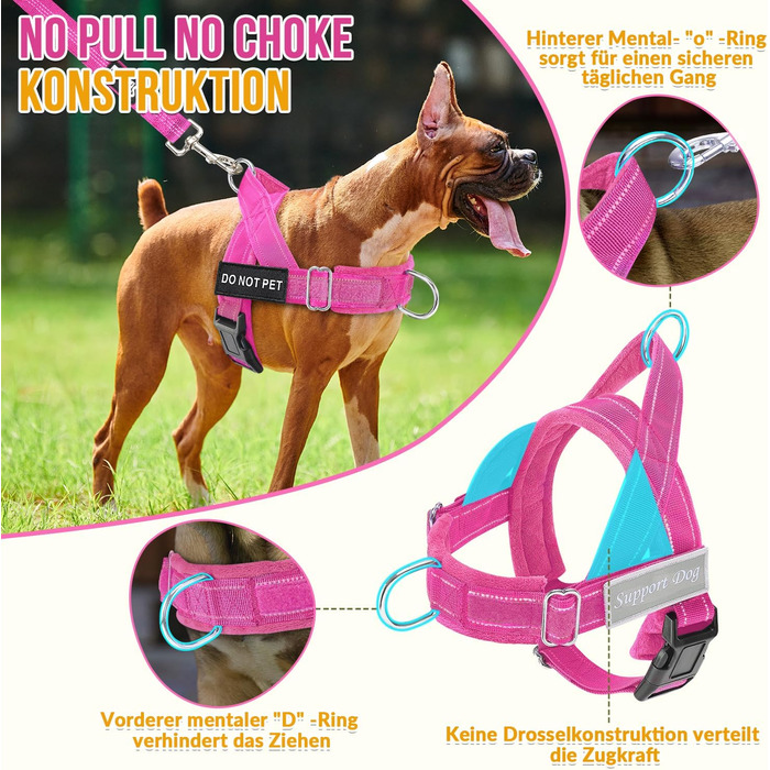 Нашийник для собак Eyein, XL, Маджента: м'який, без обмеження руху, для прогулянок та тренувань