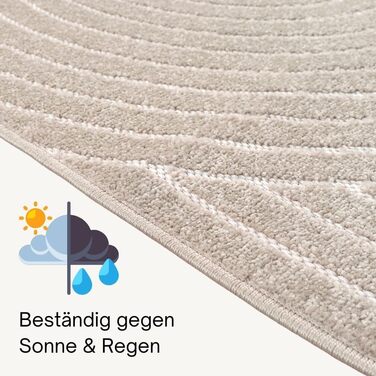 Килим Santo Plus для вітальні та спальні: якісний, легкий у догляді, довговічний, сучасний дизайн, підходить для вулиці, кремовий, 160 x 220 см