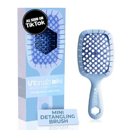 Розпушувач для волосся FHI Heat UNbrush Mini – безболісне розчісування для всіх типів волосся, сухих та мокрих. Довговісні дуофлекс-щітинки, антистатичні, легка ручка, вентильована насадка, блакитний колір