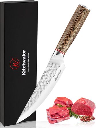 Ніж кухарський Kitchvalor 6 дюймів з високим вмістом вуглецю, з нержавіючої сталі, з ергономічною ручкою, подарункова коробка