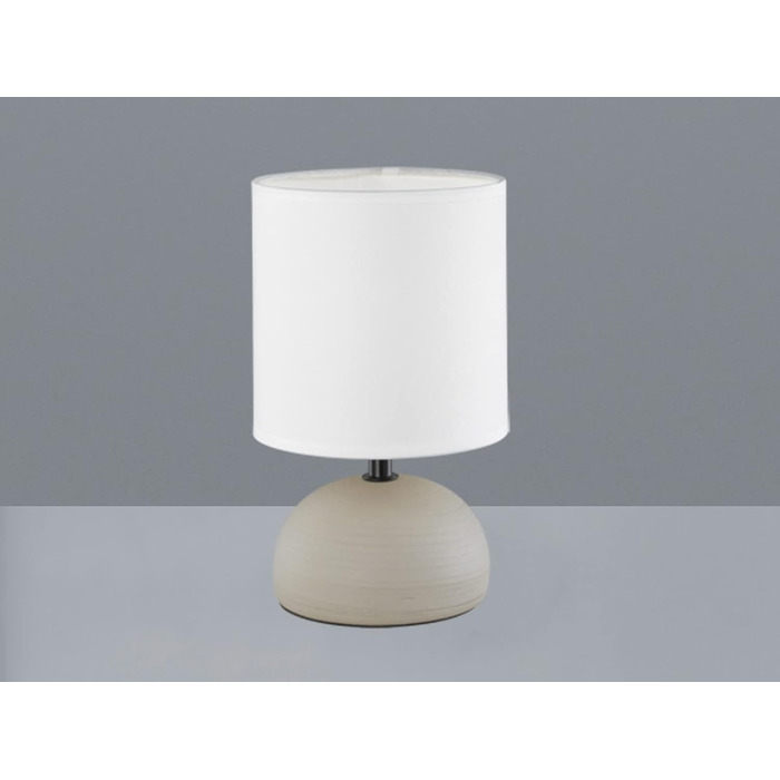 Торшер Reality Leuchten Luci R50351035 з керамічним цоколем, імітація дерева, бежевий тканинний абажур, 1x E14 (Cappuccino)