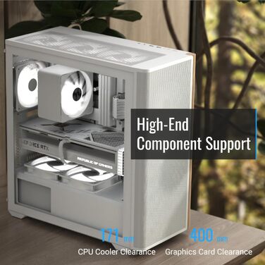 Корпус для ПК Aerocool D502A Mid-Tower: сітка Airflow, 4 RGB-вентилятори, підтримка ATX/Micro-ATX/Mini-ITX, скло, білий колір