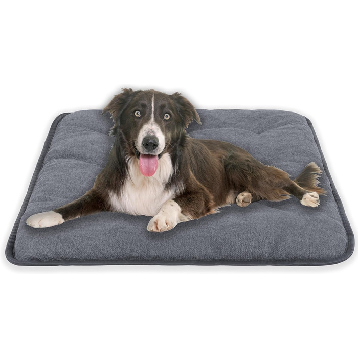М'який лежак для собак MyBestBuddy Pik сірий S, для алергіків (100% поліестер), неслизький, можна прати при 40°C, з пухнастим чохлом, 60 x 40 см