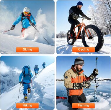 Греючі рукавиці для чоловіків та жінок, 7.4V 3000mAh, акумулятор, сенсорний екран, для катання на лижах, кемпінгу, їзди на велосипеді, 3 рівні нагріву