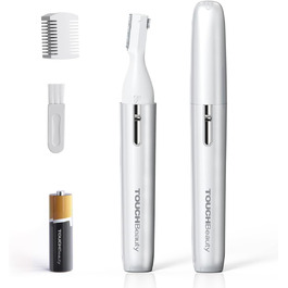 TOUCHBeauty AG-1658W: Професійний тример для тіла та обличчя - триммер для носа, брів, вух та обличчя (білий, срібний)