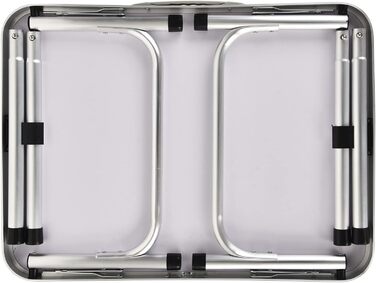 Складаний стіл 60 см: портативний, для кемпінгу, пікніка, саду, відпочинку на природі. Алюмінієвий каркас, регульована висота. Розміри: 60 x 45 x 25,9 см (Д x Ш x В). Білий