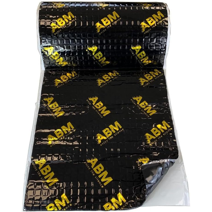 ABM Alubutyl Чорна 2.0 мм x 40 см x 5 м — самоклеюча алюмінієва шумоізоляційна мат для авто, антивібраційна, 2 м², преміум якість, золото