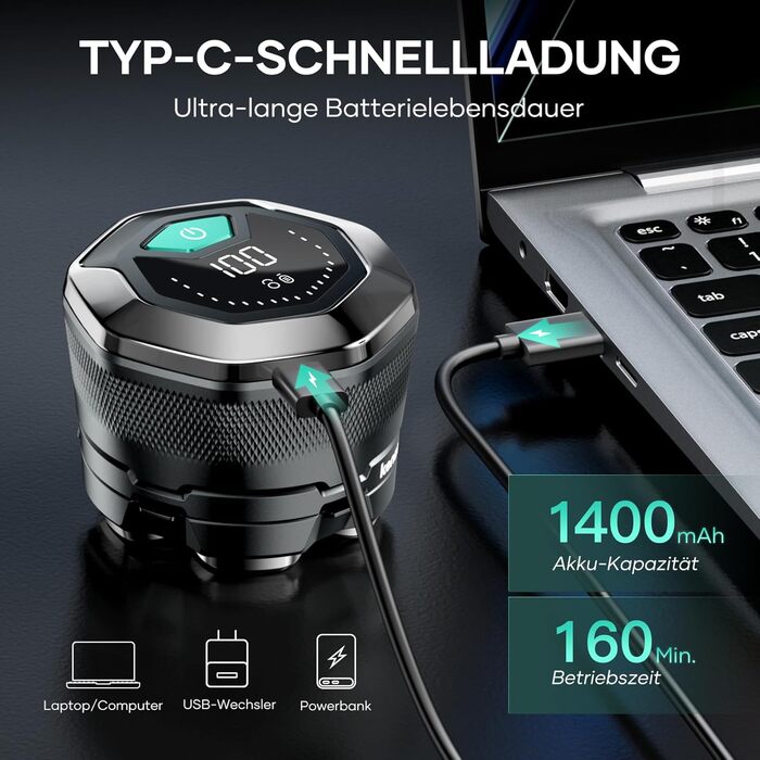 Машинка для гоління голови Kensen Glatzen Herren: Водонепроникний акумуляторний тример для голови з Type-C, чорний