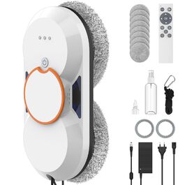 Робот для миття вікон Fensterputzroboter 5600Па, електричний, з автоматичним розпиленням, 3 режими, пульт, навігація, виявлення країв вікон + 8 серветок