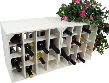 Wine Rack 16 Bottle Size 40x40x27cm Shelf Box Bottle Storage Wine Rack Apple Box/Wine Box (3-Piece Set Wine Rack 16 Bottle White)