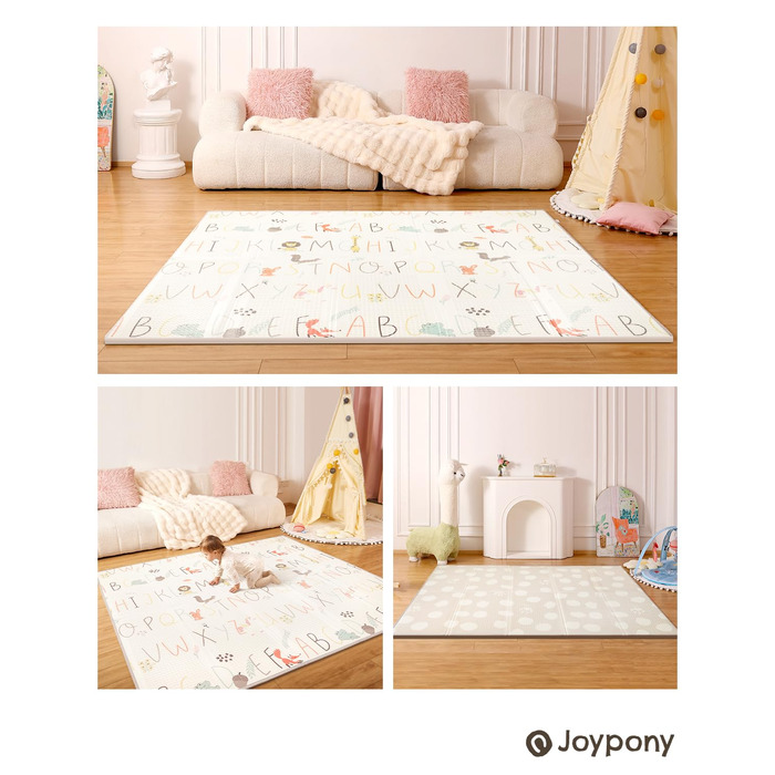 Дитячий килимок для ігор Krabbelmatte, 150x180 см, водонепроникний, антиковзкий, з сумкою для перенесення, алфавіт