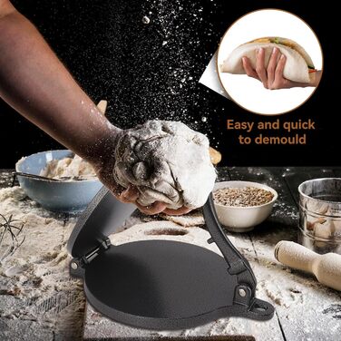 Пресс для тортилій Cyrank, ручний ротатор для роти, прес для тако та кесадільї, 20 см, чорний